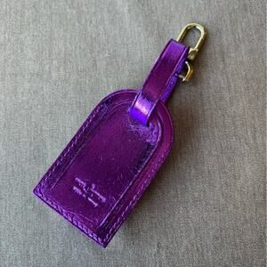 🆕 LV Luggage Name Tag Bag Charm Metallic Purple Luggage Authentic Louis Vuitton